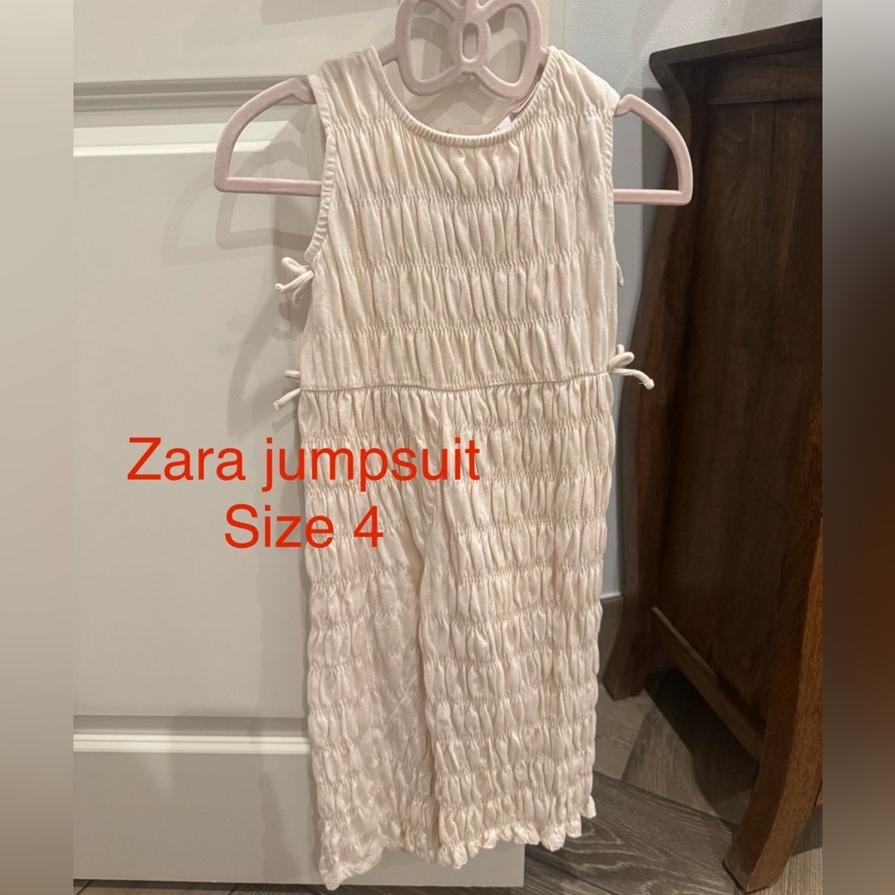 Zara Light Cream Sleeveless Jumpsuit